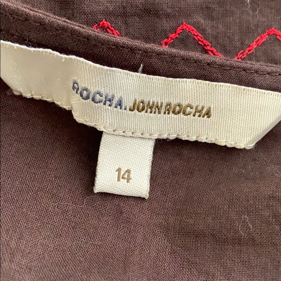 ROCHA.JOHN ROCHA * Size 14 * Embroidered and Sequin Top * Brown & Red - Picture 6 of 8